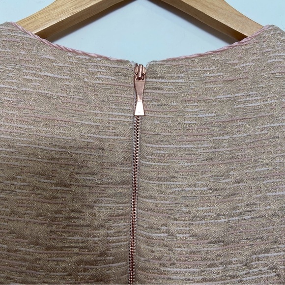 Kate spade dress powder pink gold bodycon luxury metallic contemporary barbie 2A - Picture 4 of 14